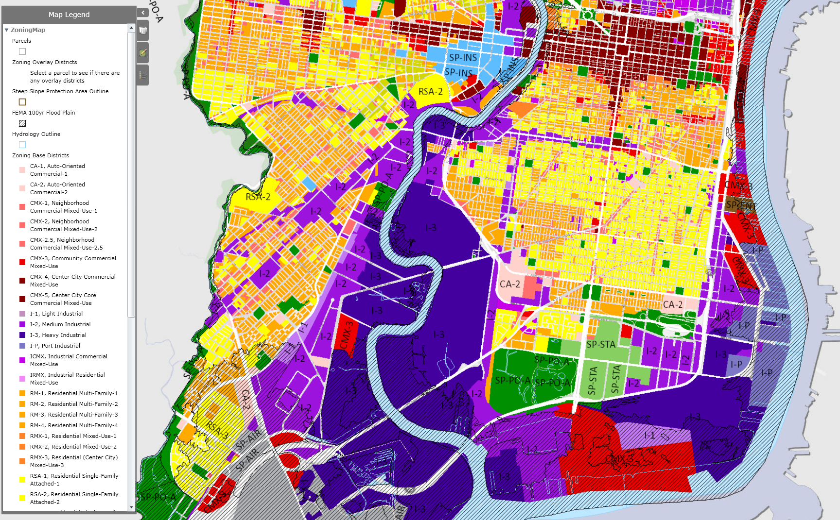 Southwest zoning map