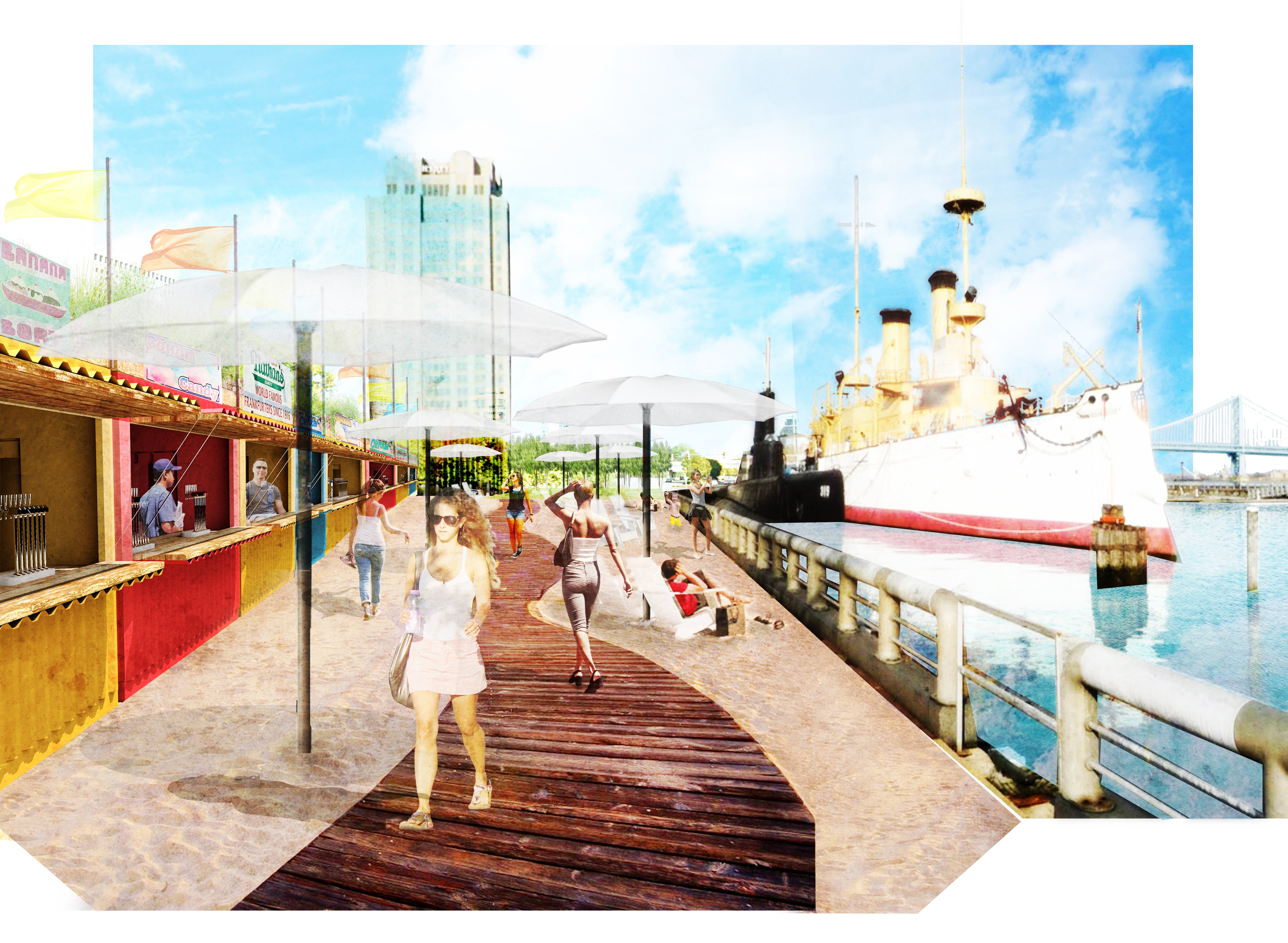 Spruce Street Harbor Park boardwalk rendering