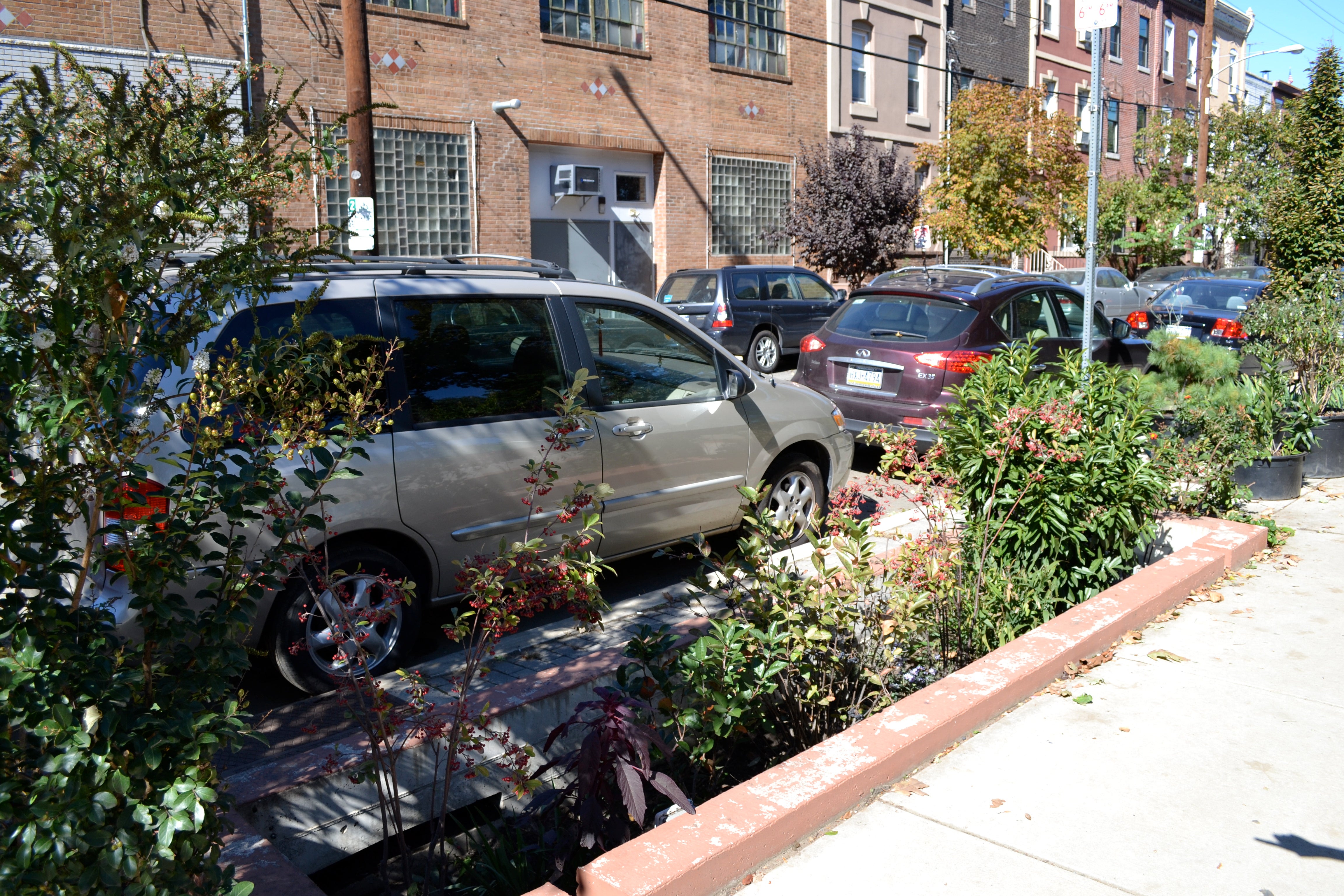 Stormwater tree trench near Columbus Square Park