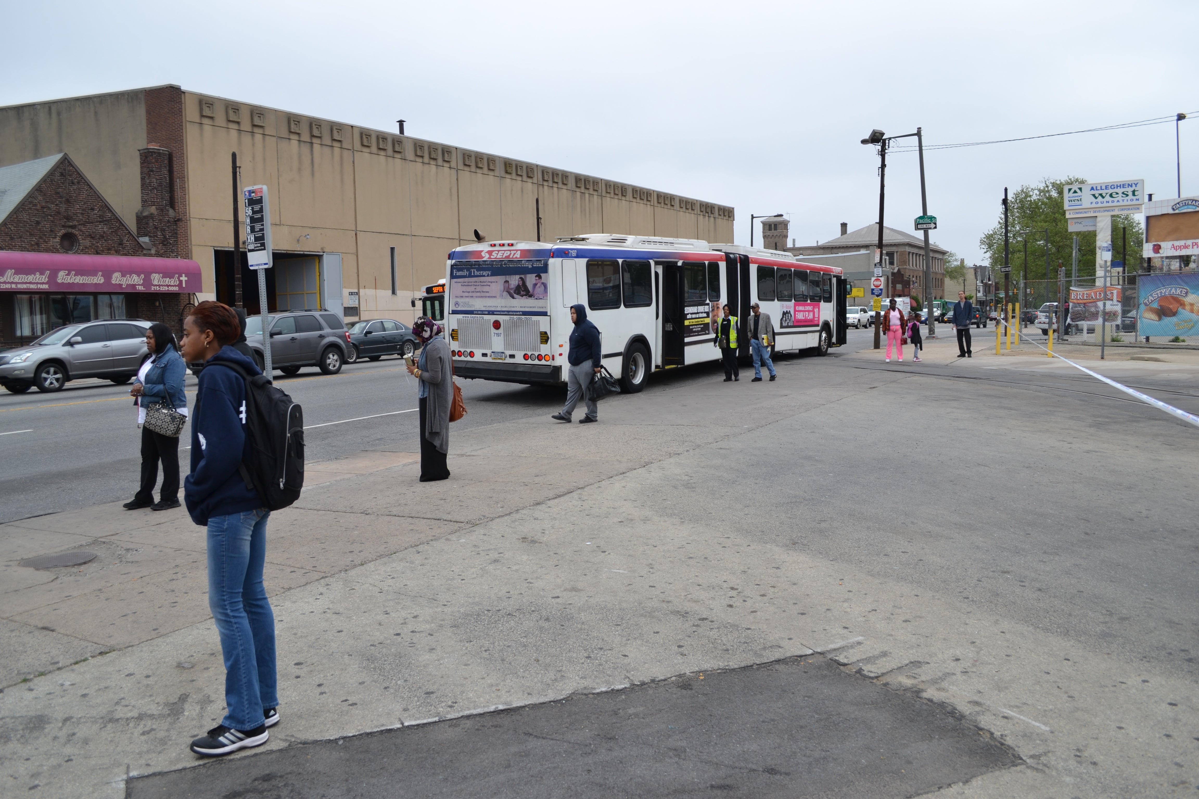 Temporary bus stops around the perimeter of the site will be used during the 10-month construction