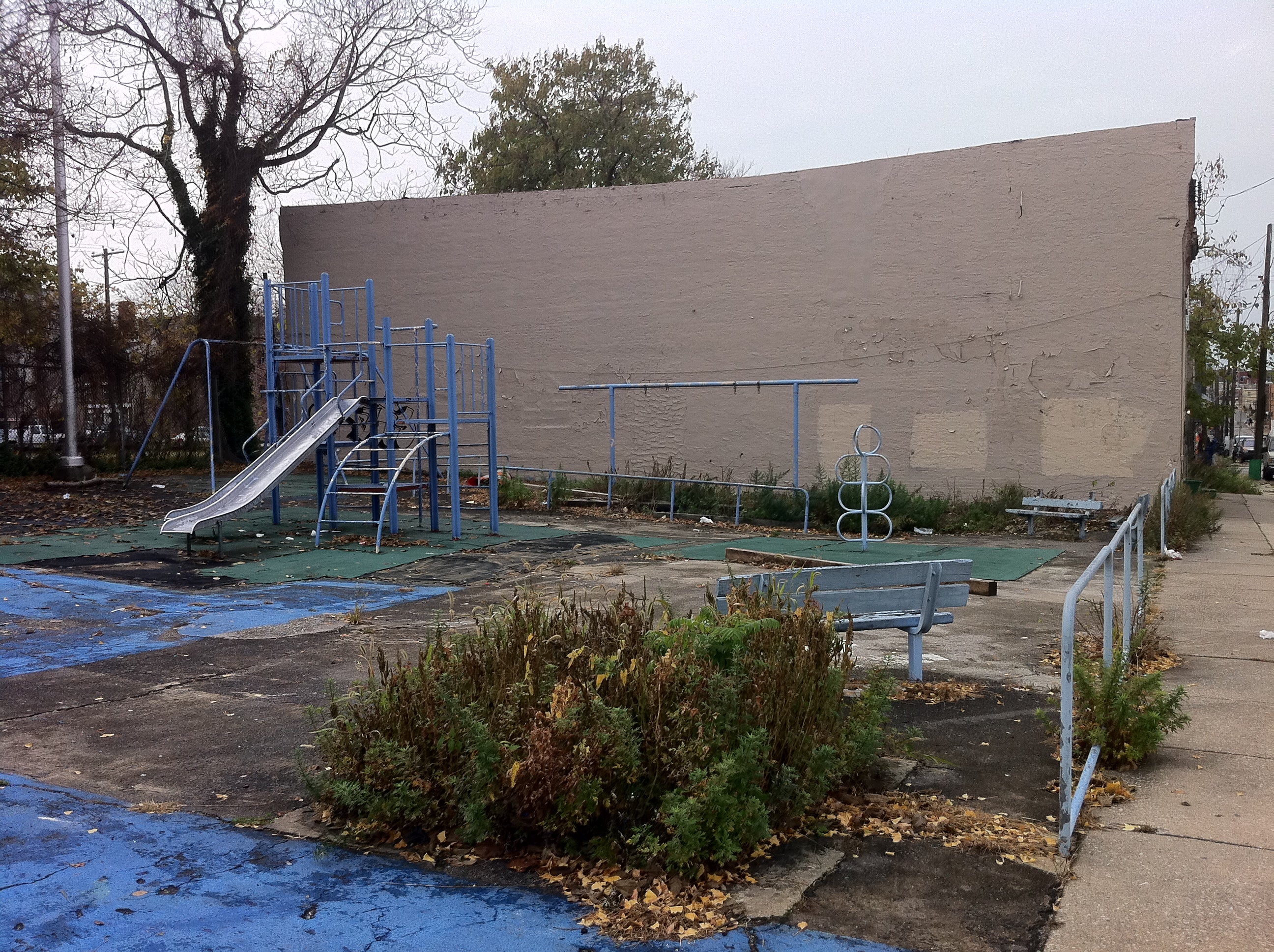 The current playground equipment at 37th and Mt. Vernon streets in Mantua. Photo courtesy of The Trust for Public Land