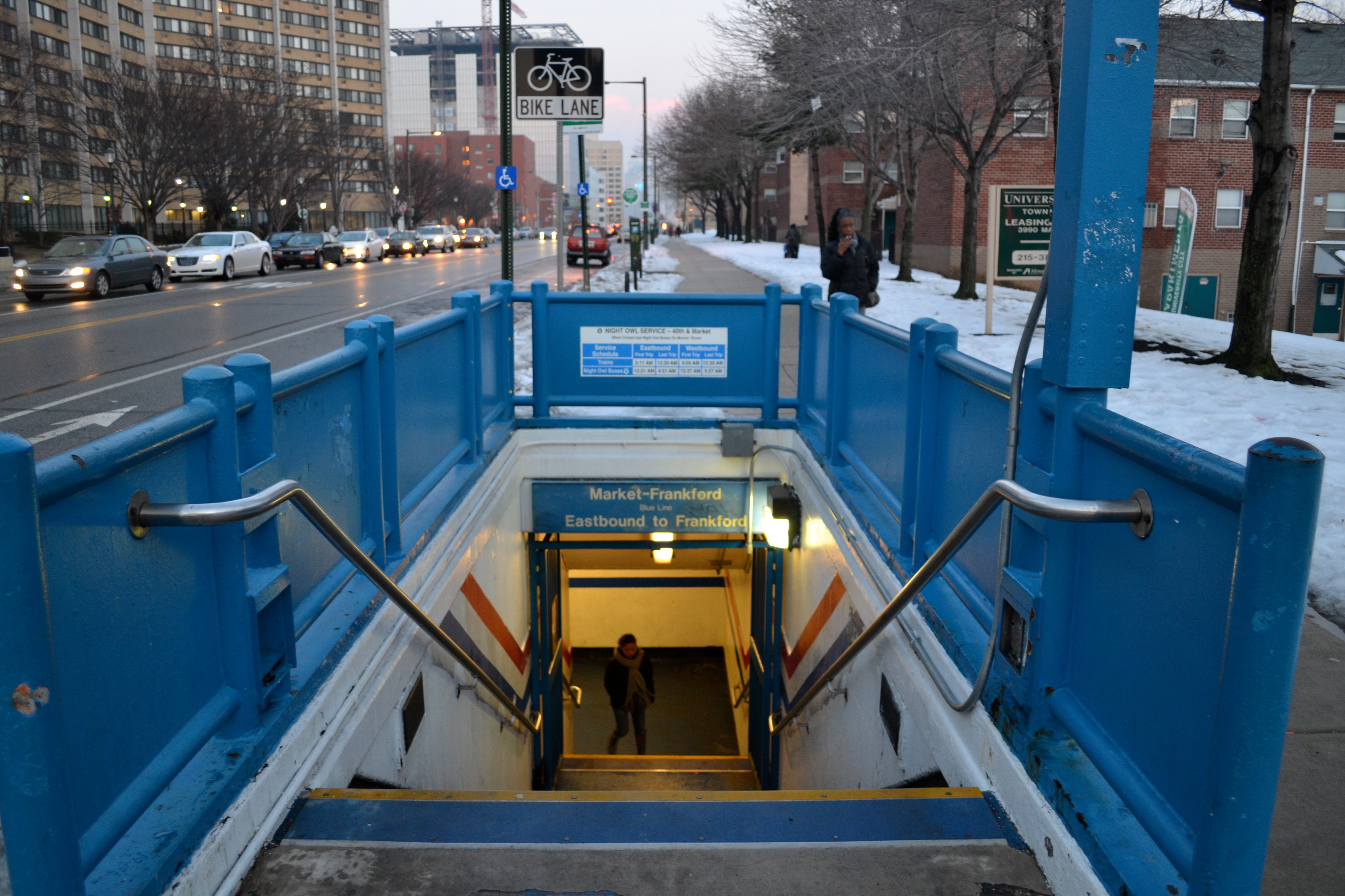 The current southeast entrance to 40th Street Station
