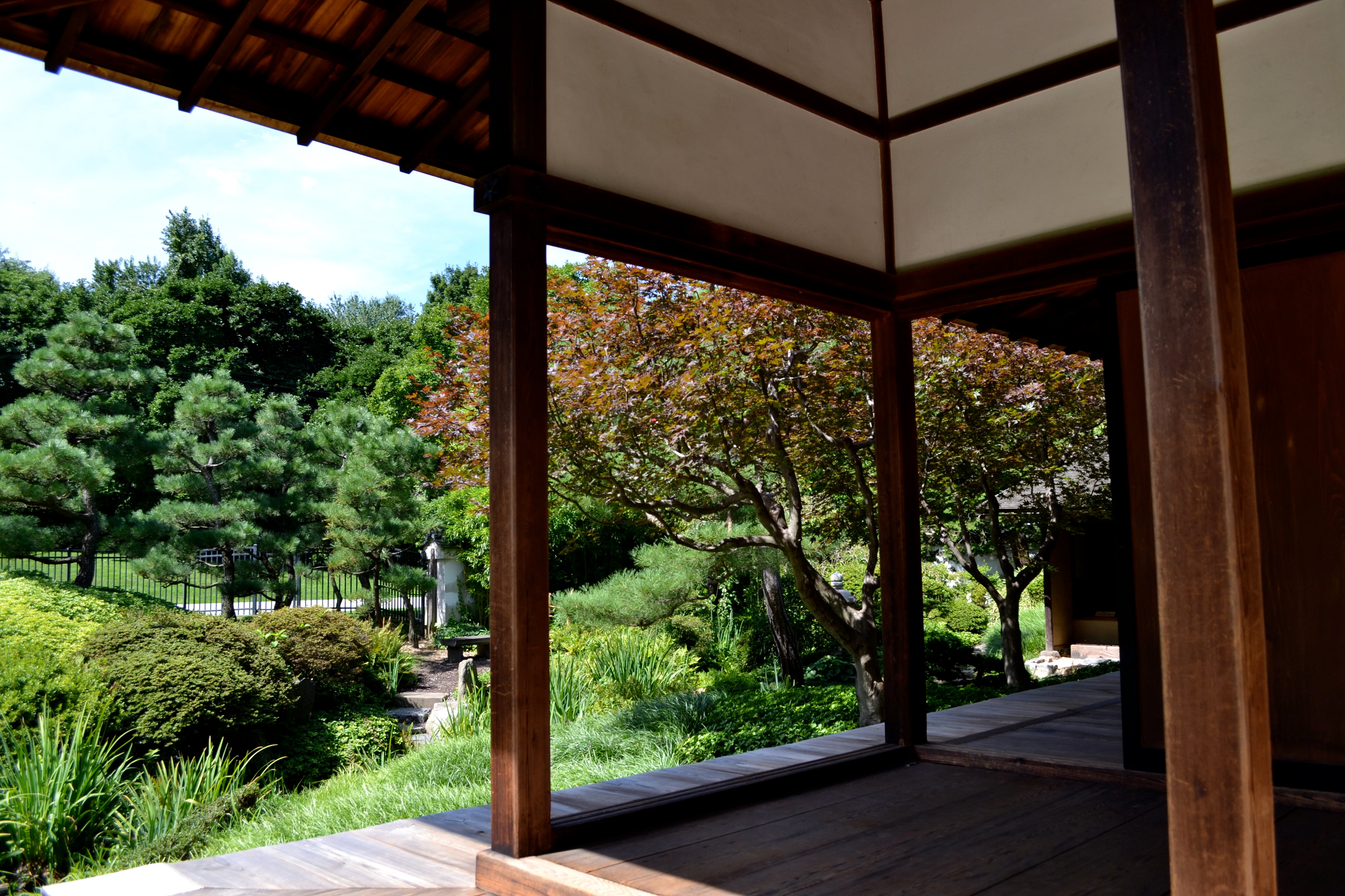 The house looks out onto the authentic, and now newly restored, Japanese garden