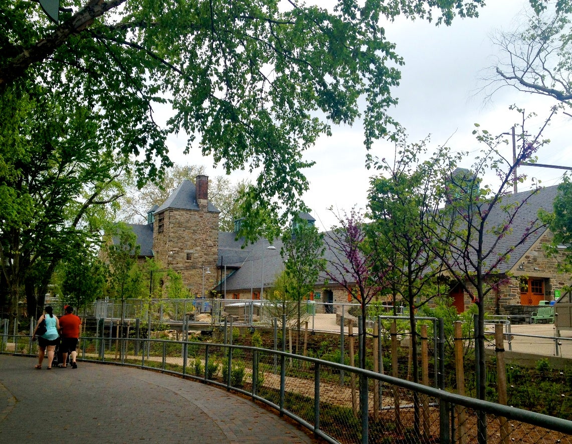 The main path offers a view of the restored Paul Cret building, Photo courtesy of SMP Architects