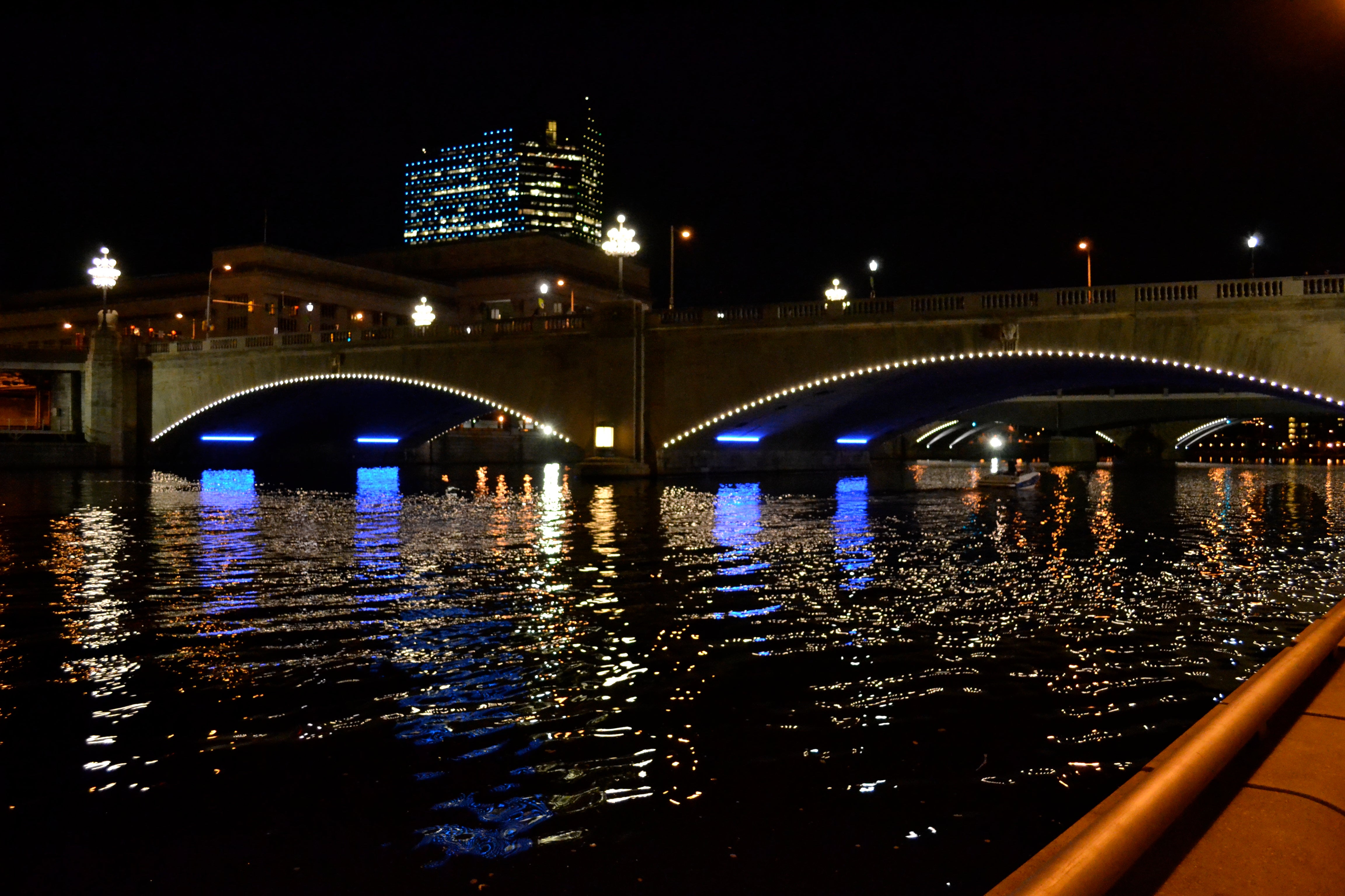 The new lights were part of the Schuylkill Banks Bridge Lighting project