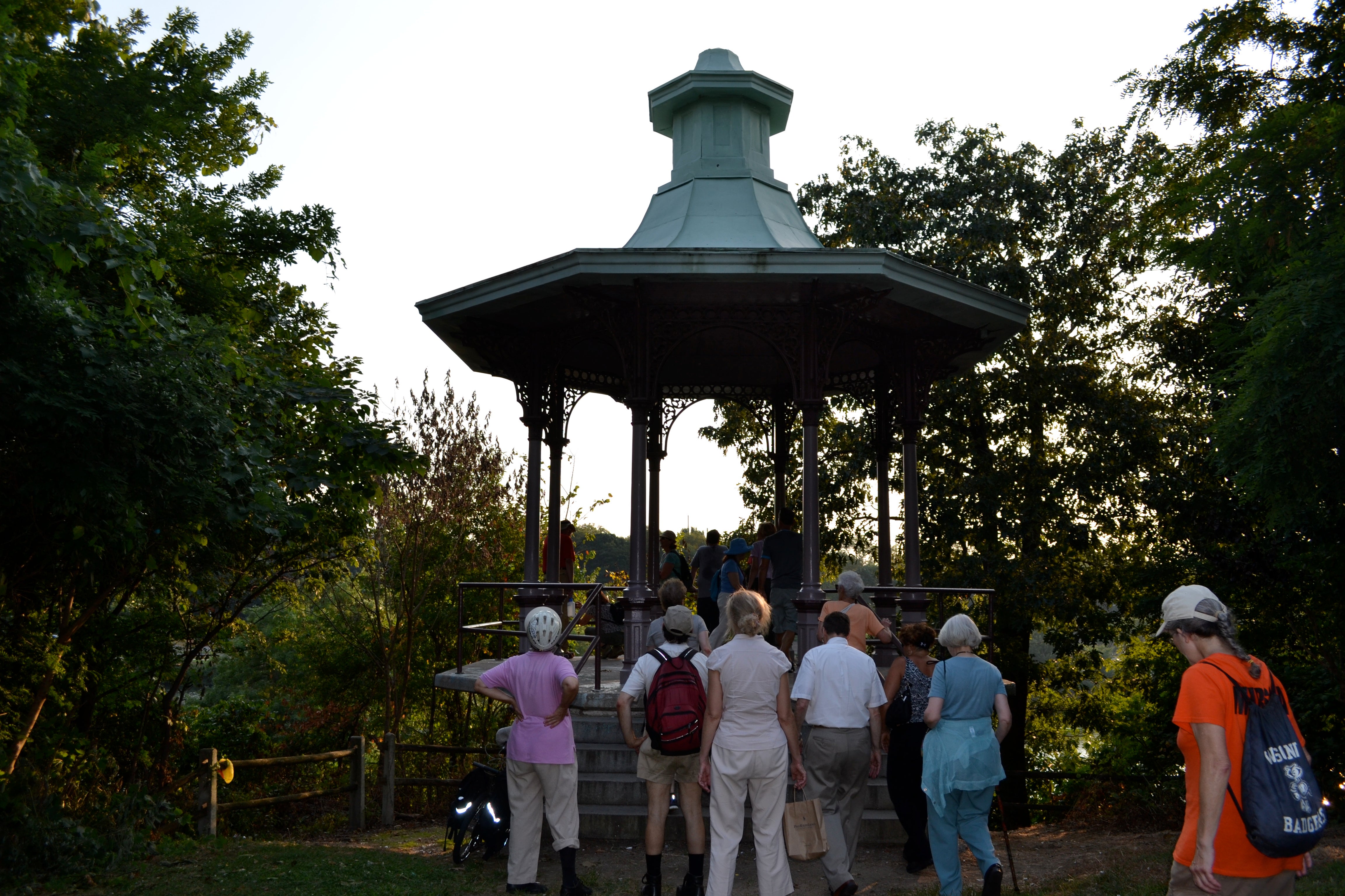 The third gazebo is nestled on the hill overlooking Kelly Drive and the upstream end of Boathouse Row