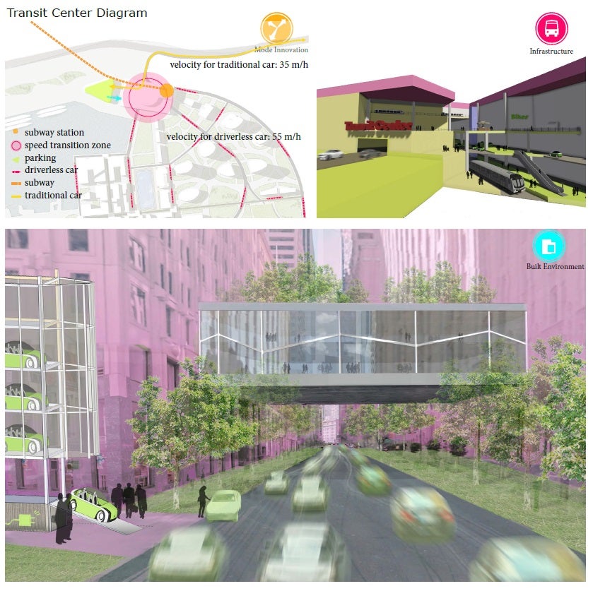 Driverless cars may not only save on parking space but also allow for cars to safely travel at faster speeds in downtown areas than they can today.