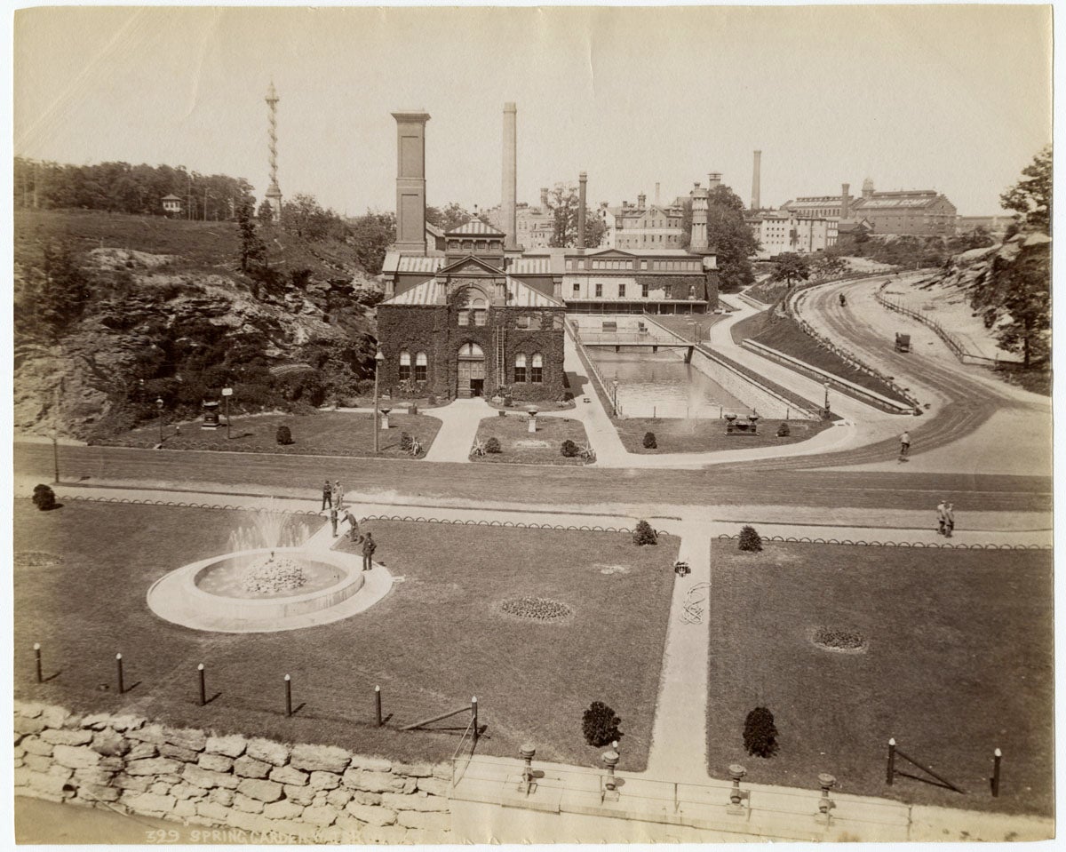 Historical photo of the former Spring Garden Waterworks