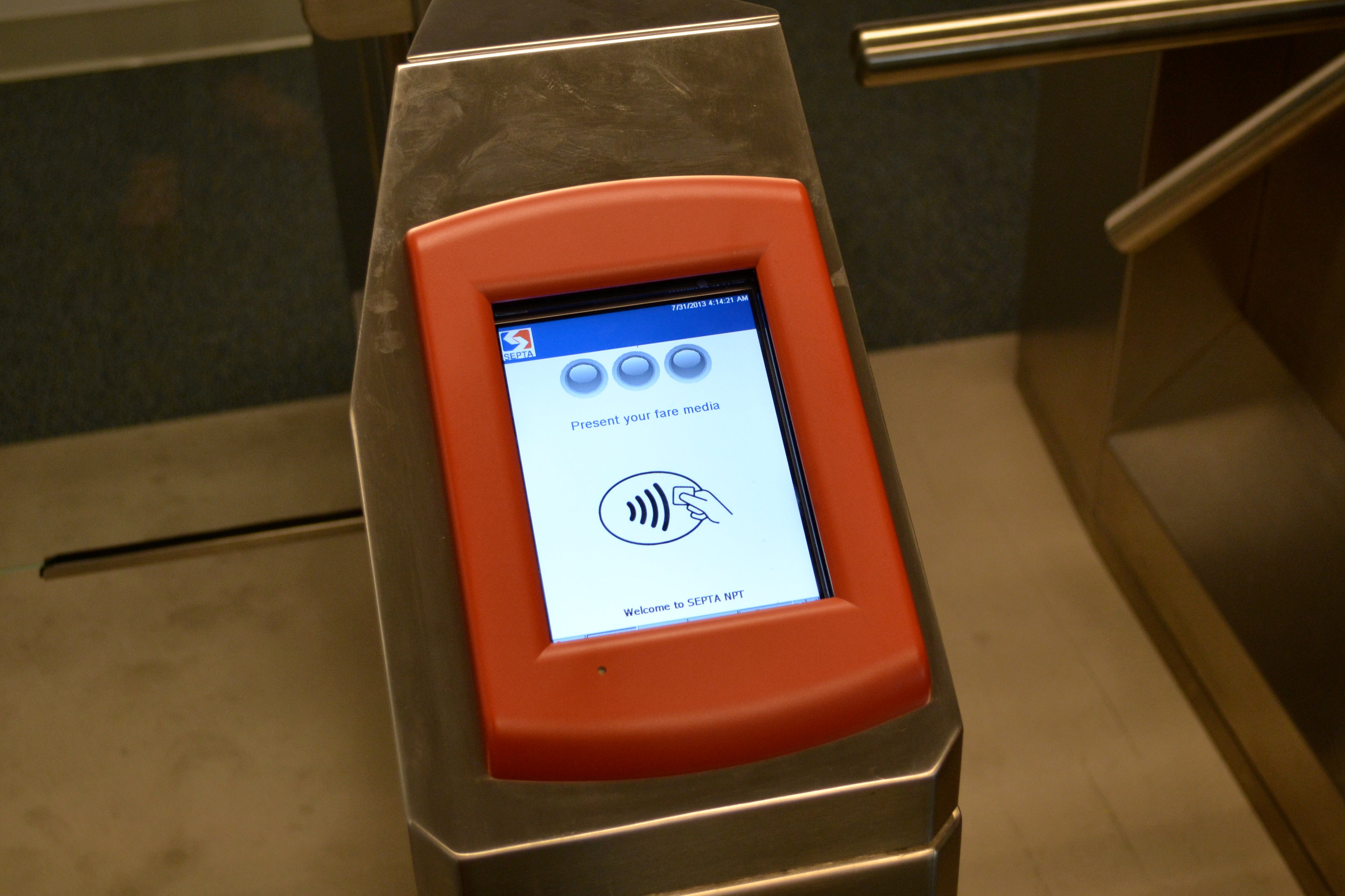 With NPT, passengers will tap a smartcard or NFC chip equipped device on an electronic reader