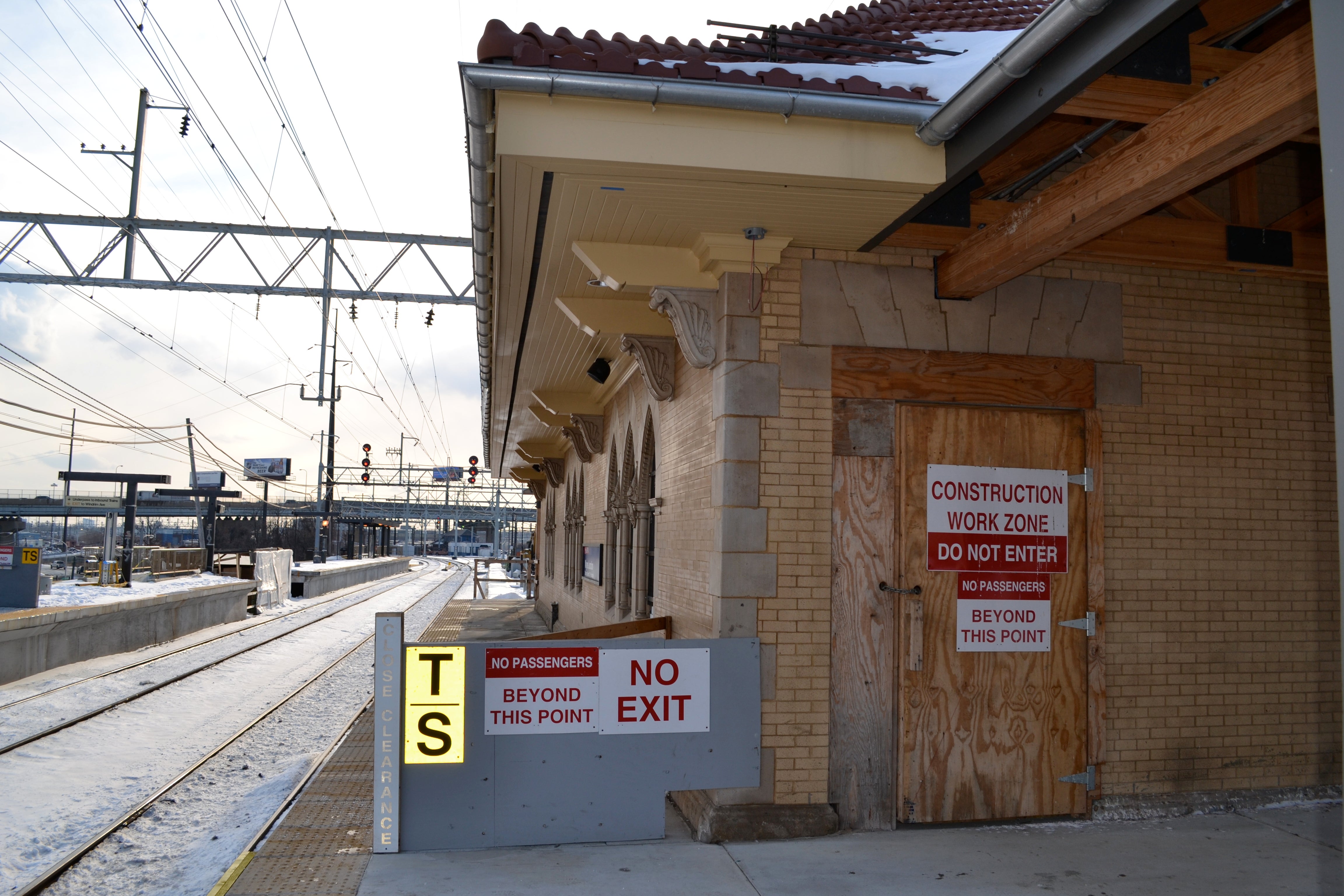 Work is still being done on the station building