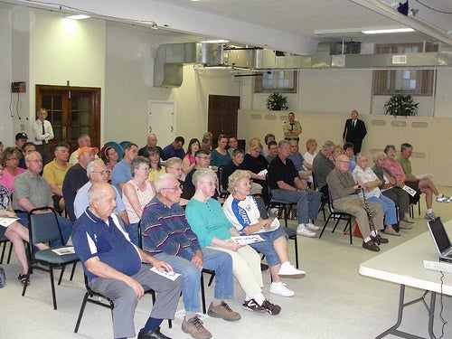 More than 60 residents were in attendence at the meeting's peak.