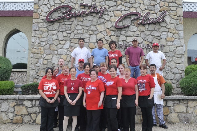 The staff at Country Club Diner supports the Phillies. Photo by Jason Achuff.