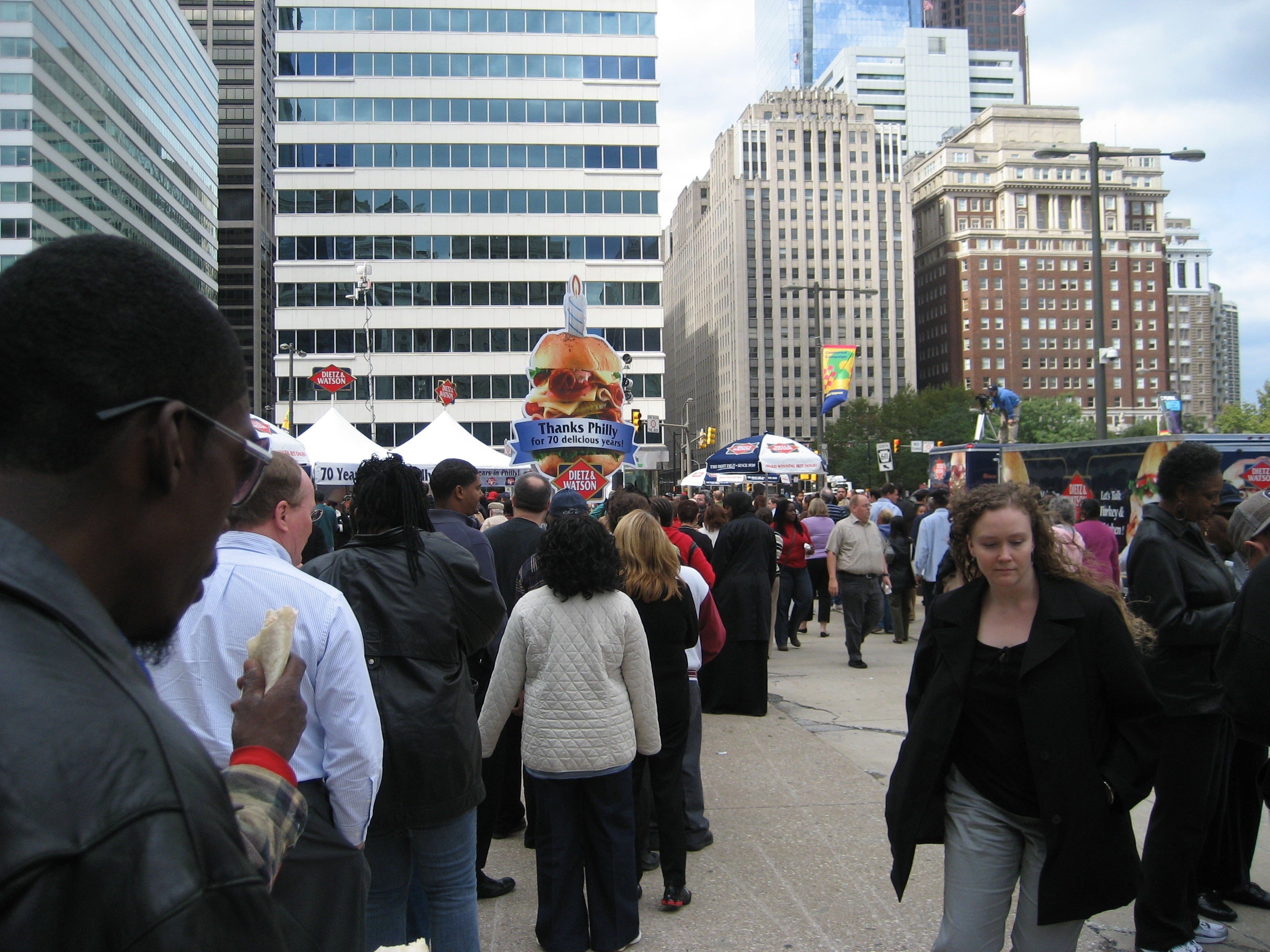 Tacony-based Dietz & Watson gives out thousands of free sandwiches at City Hall.