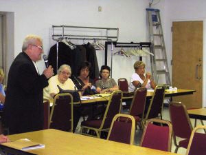 Somerton Civic Association President Mary Jane Hazell (second from left at September's meeting) passed away Sunday, Nov. 8. NEast Philly file photo edited by Bill Achuff.