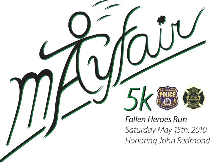 The logo for the Fallen Heroes Run, as designed by Mike Ennis. The 5K one among many topics at last night's Mayfair Civic Association meeting.