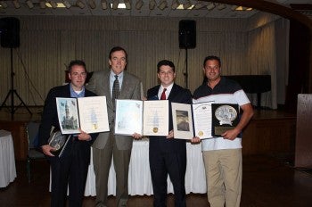 Officer Harry Taylor (Officer of the Year), Councilman Brian O'Neill, State Rep. Brendan Boyle and Officer Daniel Rubin (Officer of the Year)