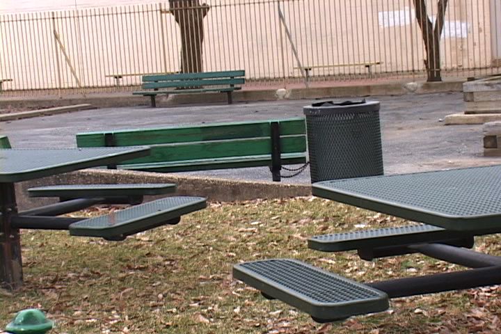 Mayfair Memorial Playground -- on Lincoln High School's property -- remains unused for now.