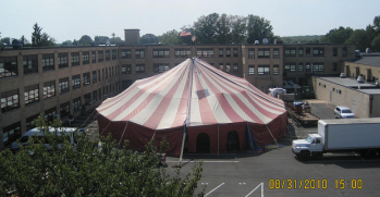 An aerial view of Father Judge's bigtop circus tent. Photo provided by Father Judge High School.