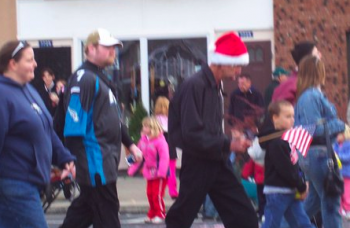 Facebook user Chrissy Cahill Szwedowski posted this photo of Bob Scheetz donning a Santa hat in the 2006 Mayfair Thanksgiving Parade.