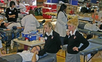 Students at Archbishop Ryan donate blood. Photo submitted by Archbishop Ryan High School.