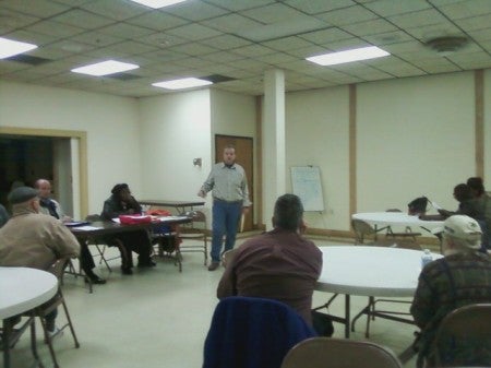 Northwood Civic Association President Barry Howell at an earlier meeting. Photo by Christopher Wink.