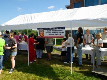 Vets at the Delaware Valley Veterans Home enjoy a barbecue thrown by the 8th PDAC. Photo courtesy of the 8th PDAC.